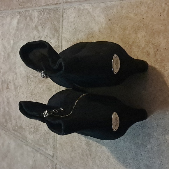 COACH Mystic Bootie Wedge Heel Black Suede Size 7.5B - Picture 3 of 9